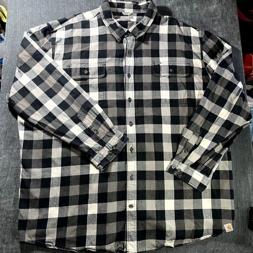 Carhartt Heavyweight Plaid Flannel Shirt Mens 4XL original fit Cotton Workwear